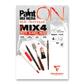 Clairefontaine Paint'ON Mix4 Block – A6, 12 Blatt, 250 g